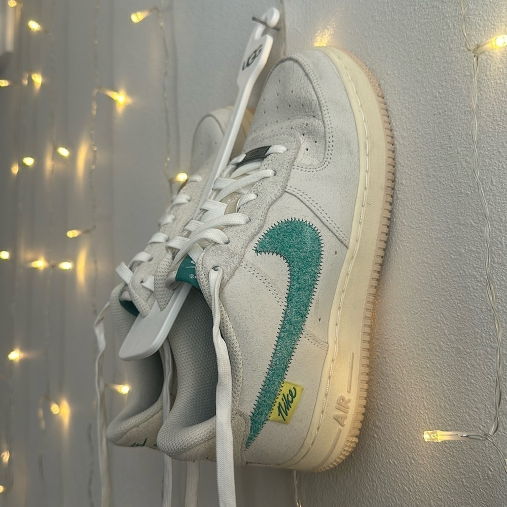 Nike Air Force 1 - Coconut with Teal Swoosh​